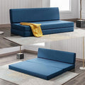 Twin Folding Sofa Bed with Memory Foam Mattress Linen Fabric Q50450