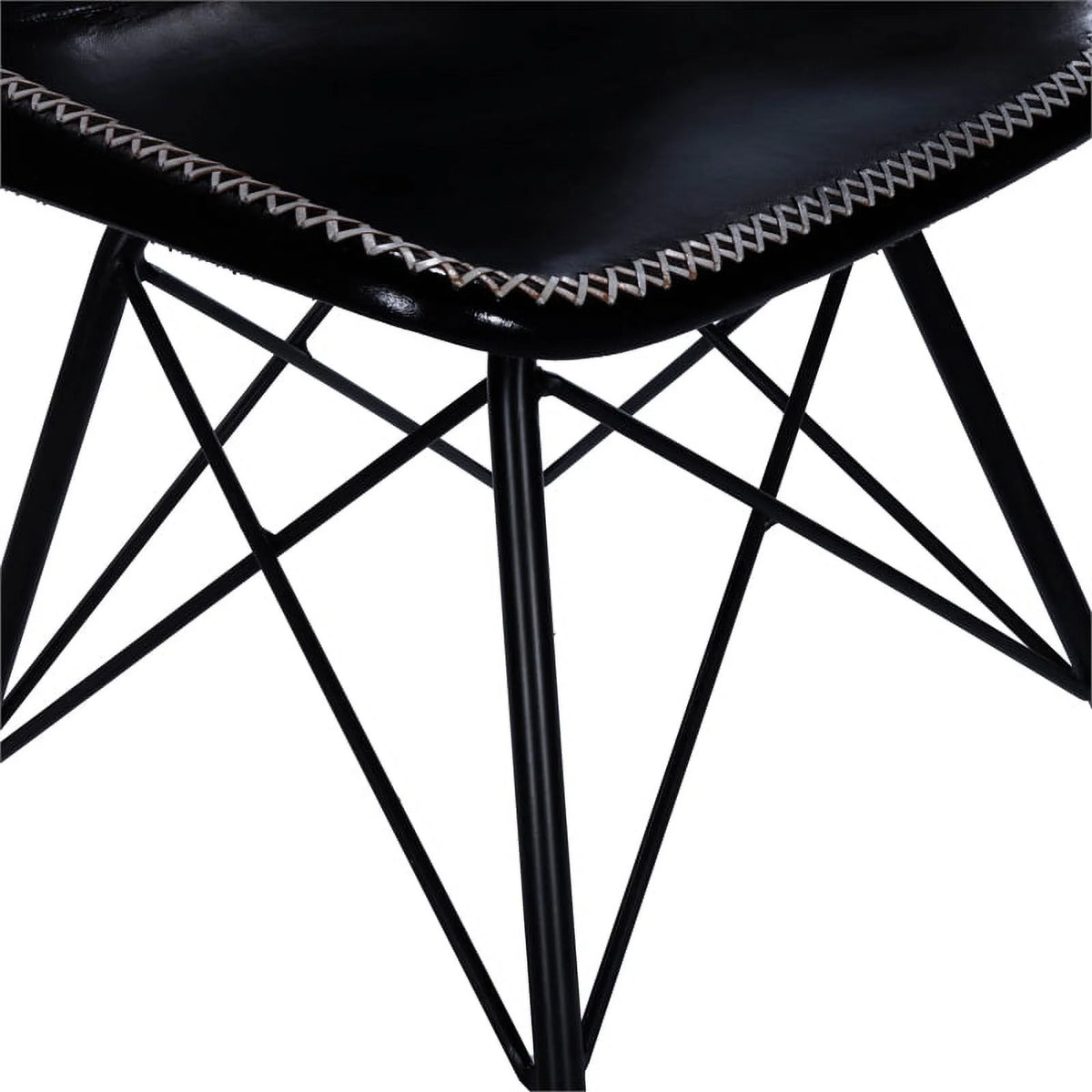 Black Leather Side Chair E212