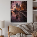 Natural Pine Wood Cityscapes Print D76589