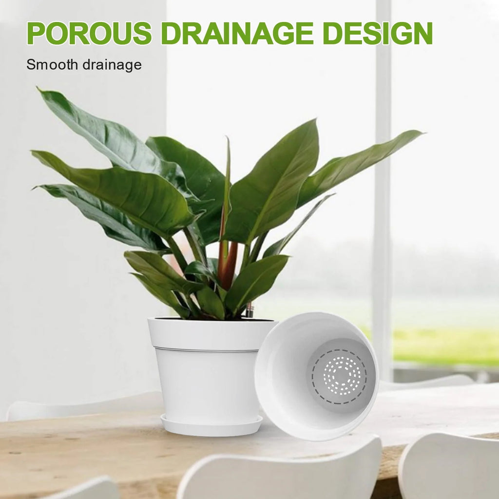 6 Inch Plastic Planters 16 Pack White L3339