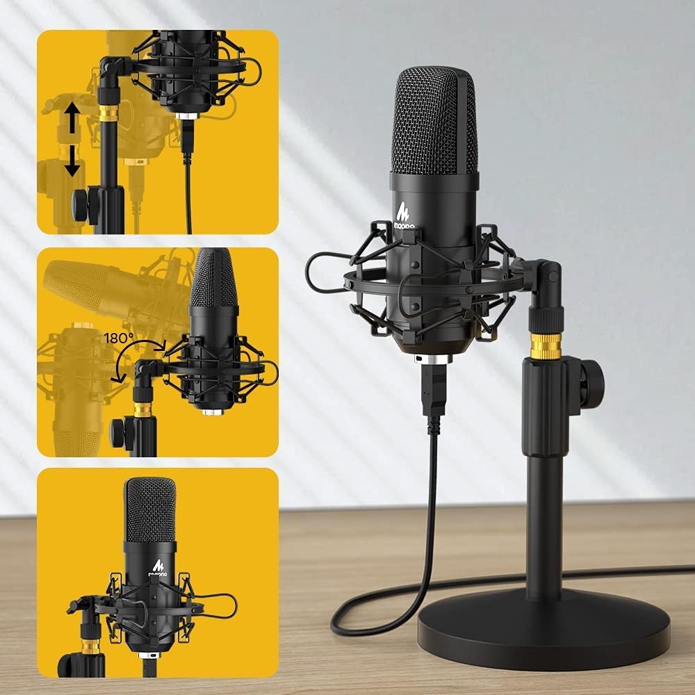 USB Condenser Microphone Kit 192KHZ/24BIT Cardioid Plug & Play, Pack of 2 S1228