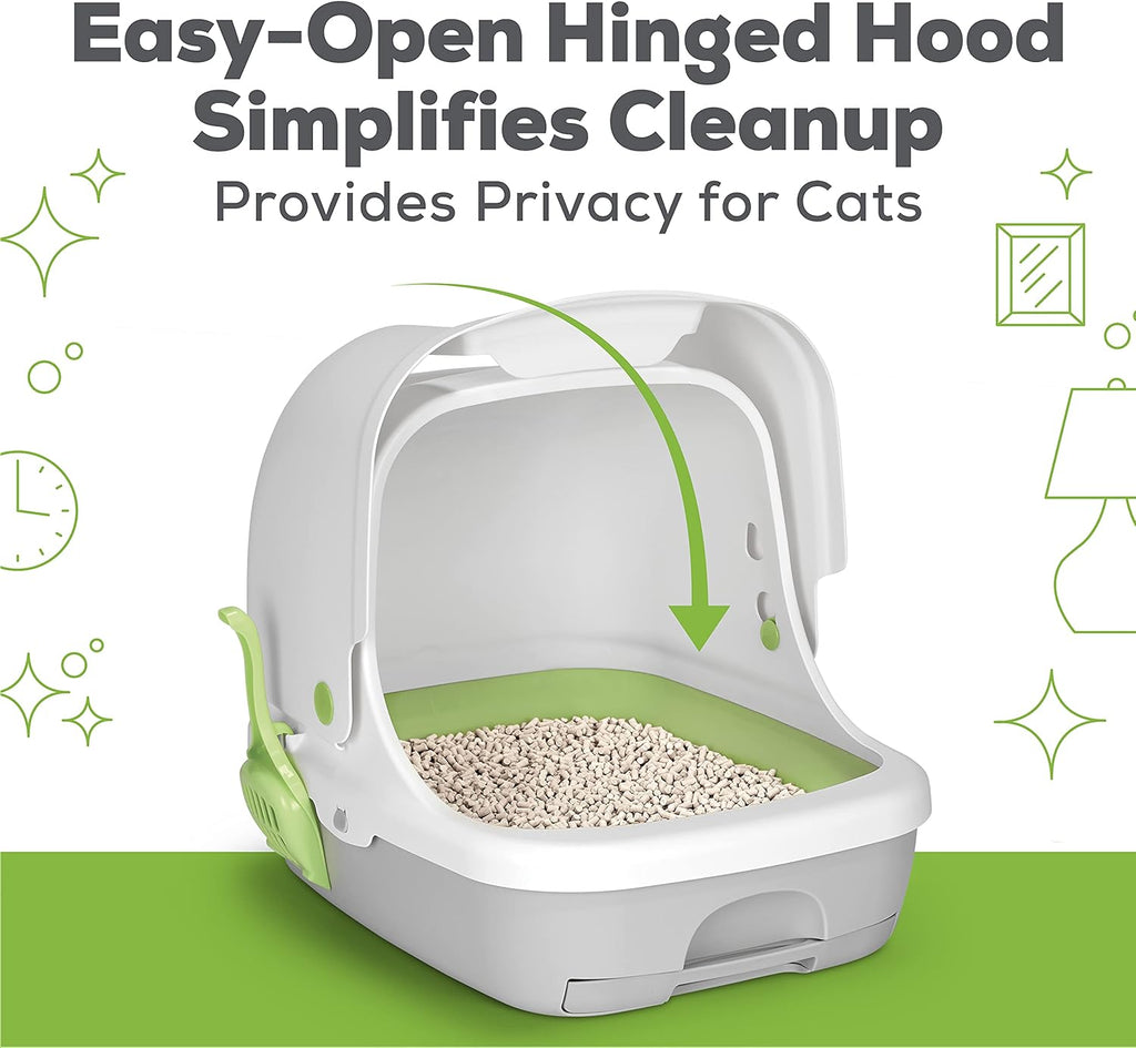 Hooded Cat Litter Box System Starter Kit with Pads & Pellets Pack of 2 C6214