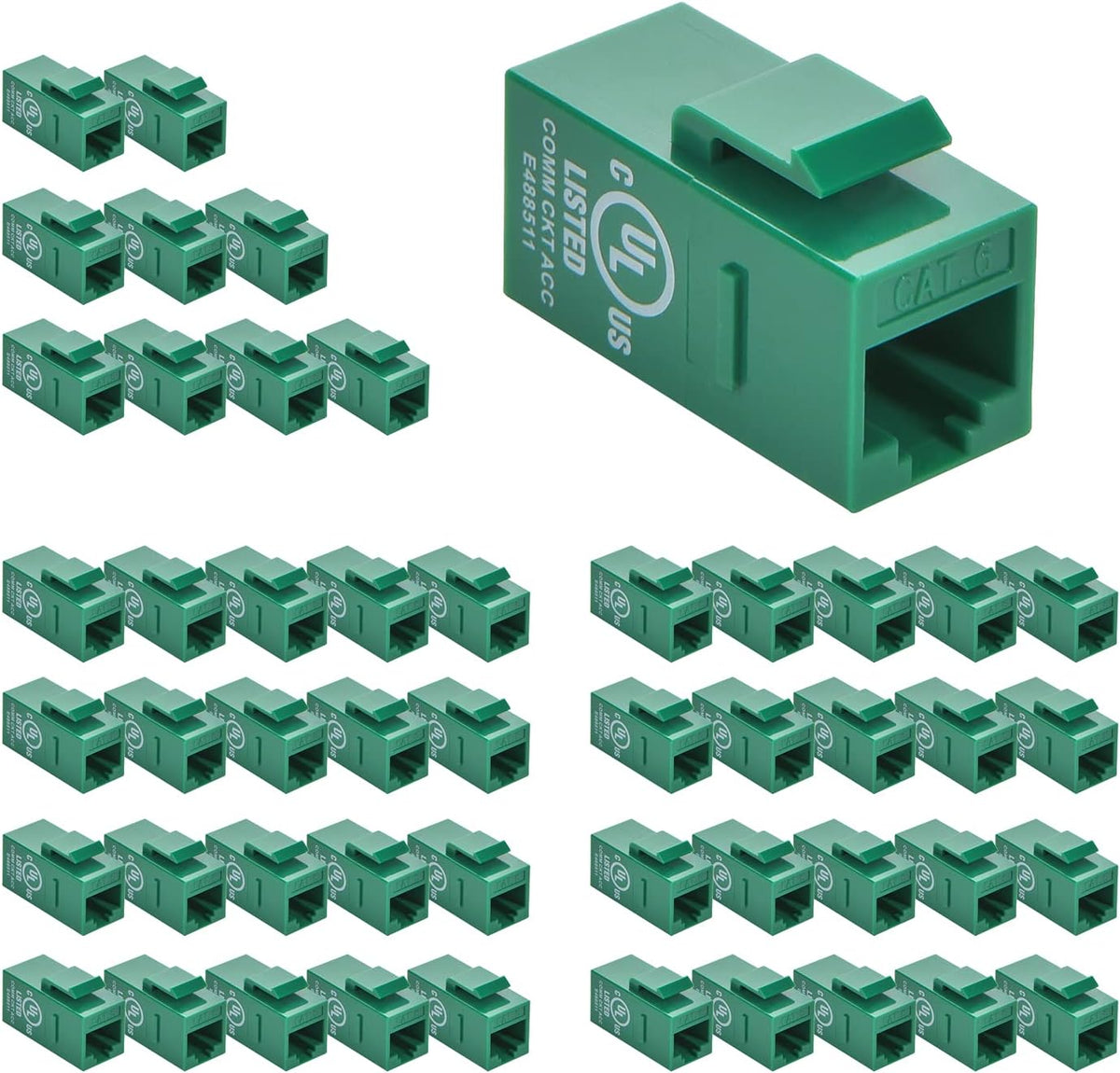 Cat.6 RJ45 Inline Coupler Female-Female 50-Pack Orange T5267