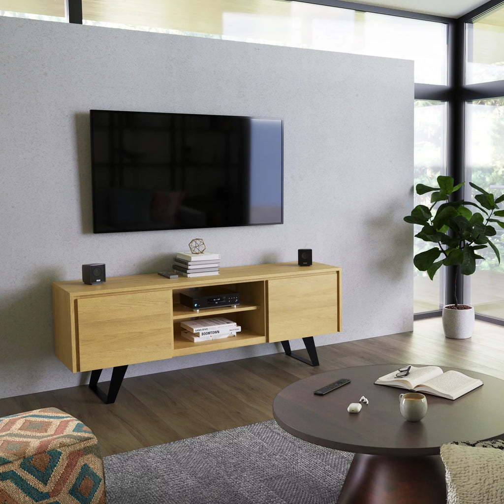 63 inch Oak TV Media Stand W3277