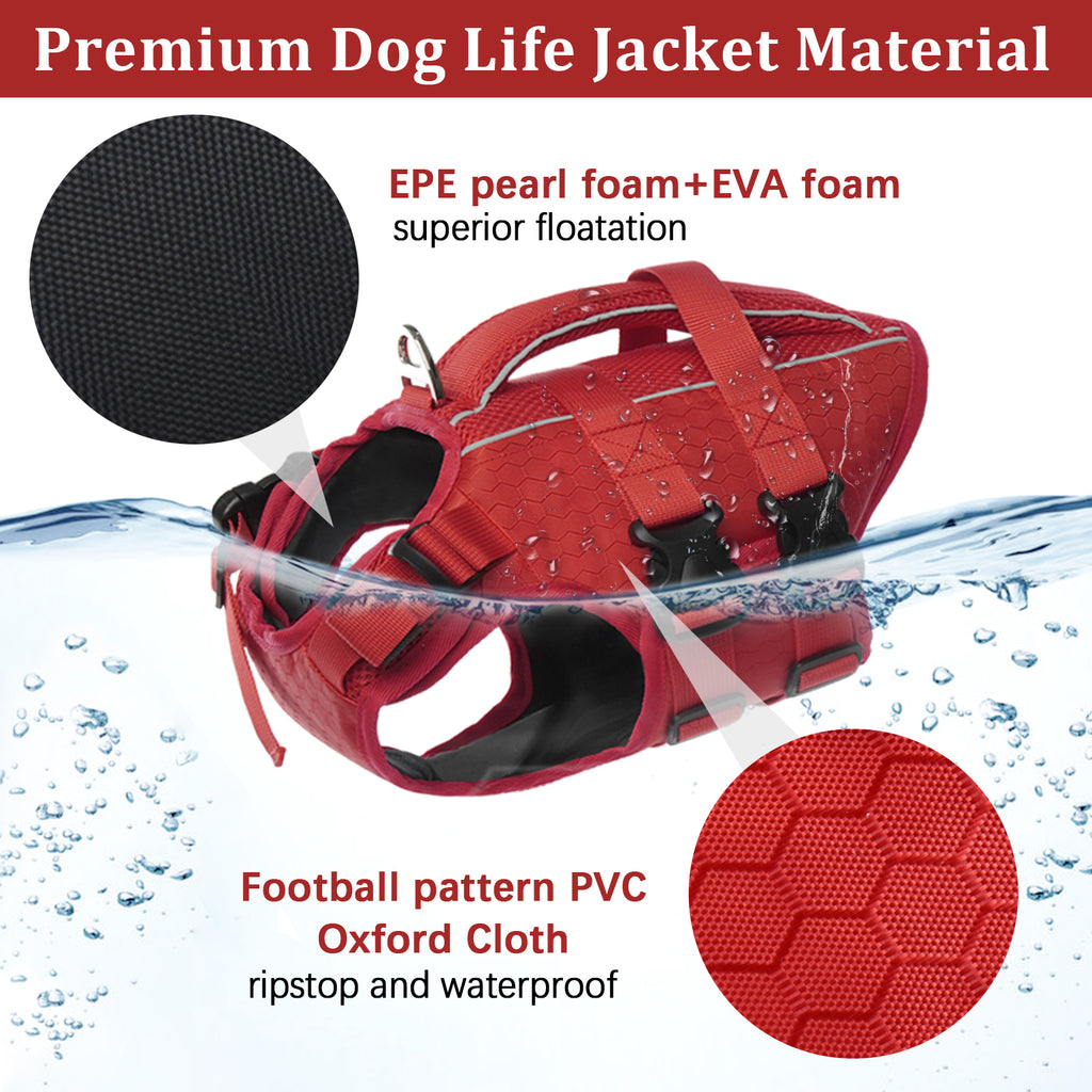 Red XL Reflective Adjustable Dog Life Jacket N770