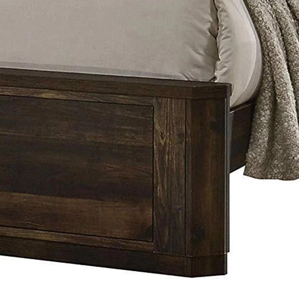 Brown Wooden Eastern King Bed with Paneled Headboard V90277