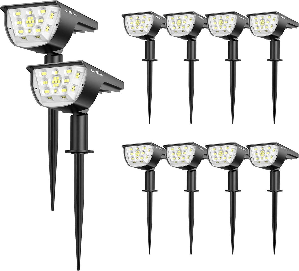 6 Pack IP67 Waterproof Solar Powered Spotlights W413