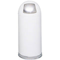 White 15 Gal Stainless Steel Trash Can with Push Lid O786