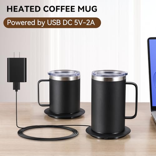 Self Heating Coffee Mug 17oz Black Q9637