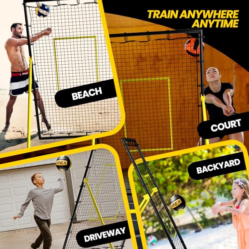 Adjustable Volleyball Rebounder Net 7x4 ft with Travel Bag L4507