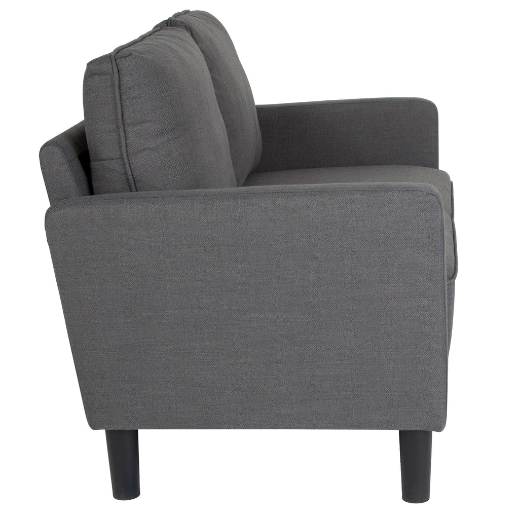 Brown Leather Straight Arm Loveseat G6632