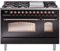 48 Dual Fuel Natural Gas Range in Black with Copper Trim R3053