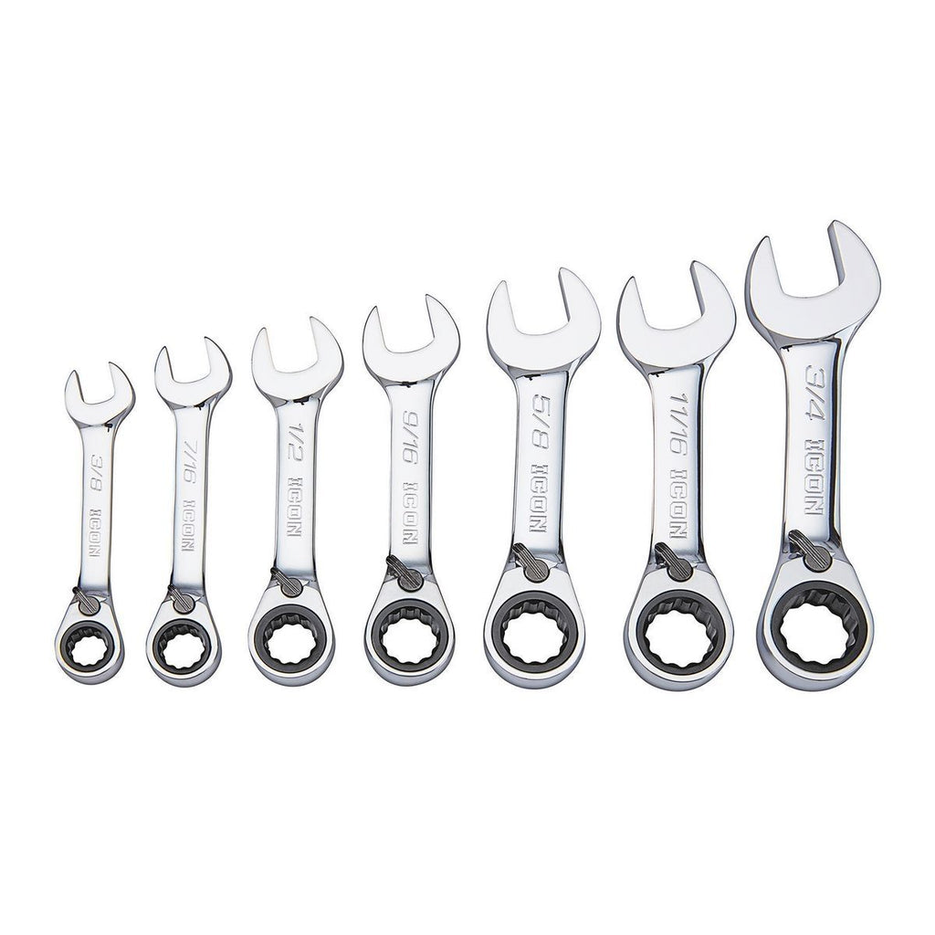 7 Piece SAE Ratcheting Combination Wrench Set X84802