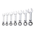7 Piece SAE Ratcheting Combination Wrench Set X84802