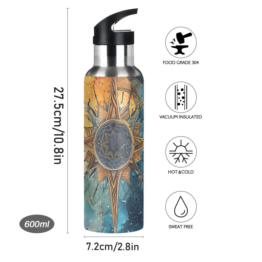 20 oz Insulated Stainless Steel Water Bottle with Straw Lid J3022