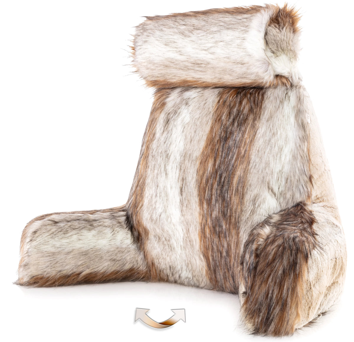 Husband Pillow Faux Fur Backrest with Arms & Neck Roll O918