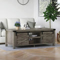 Farmhouse Coffee Table with Hidden Compartment and Cabinets Shelves D41757