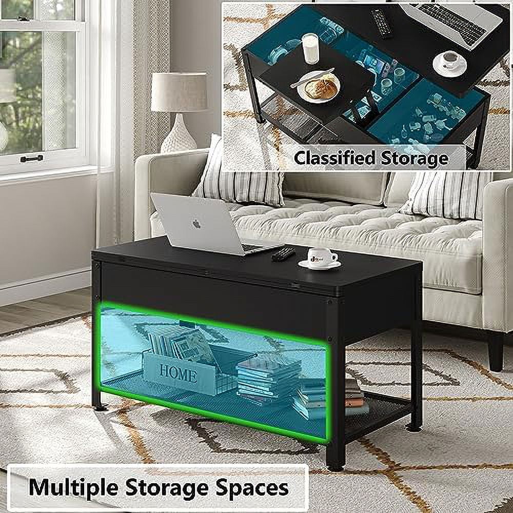 Lift Top Coffee Table with Hidden Compartment U158