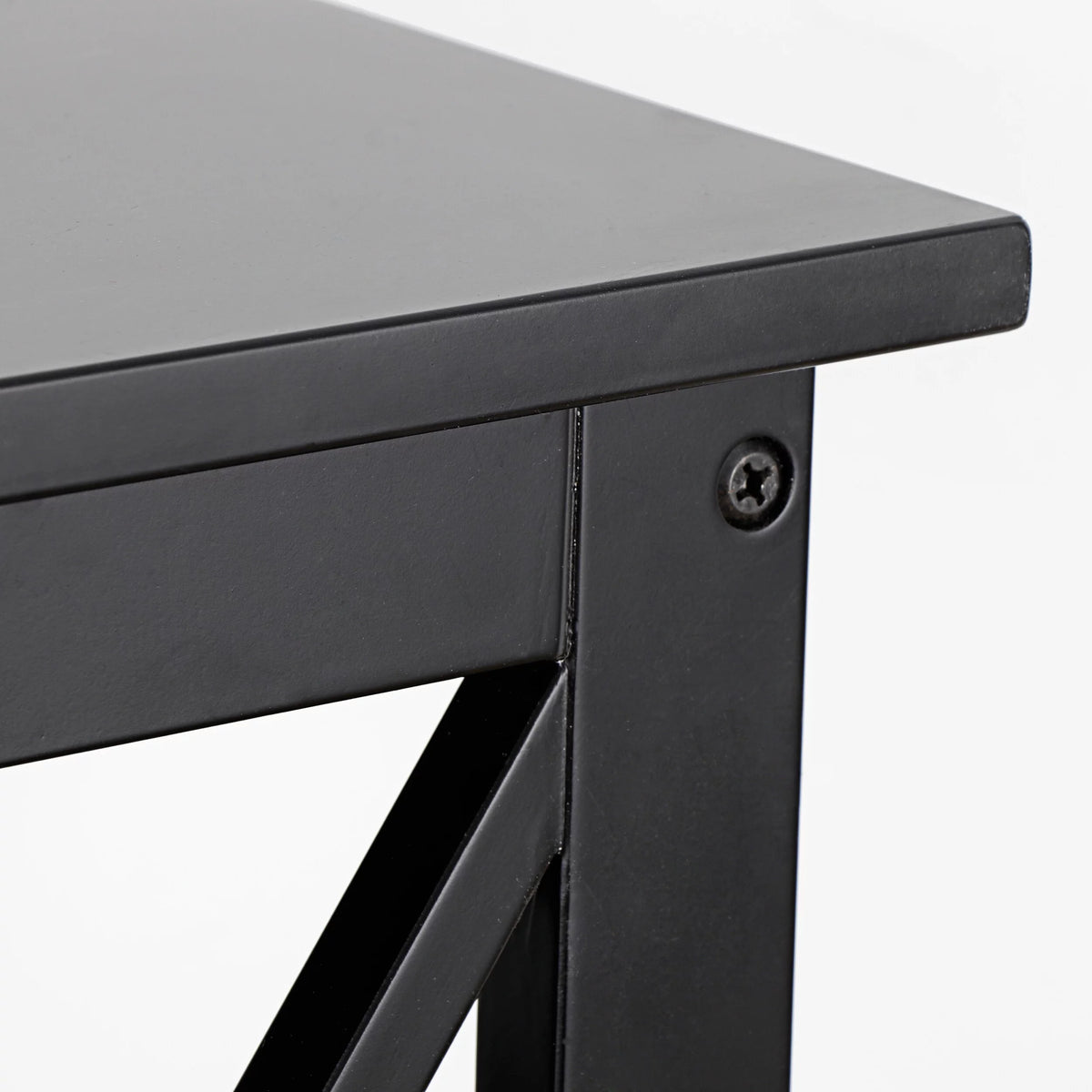 Black Rectangle End Table with Storage Shelf U440277