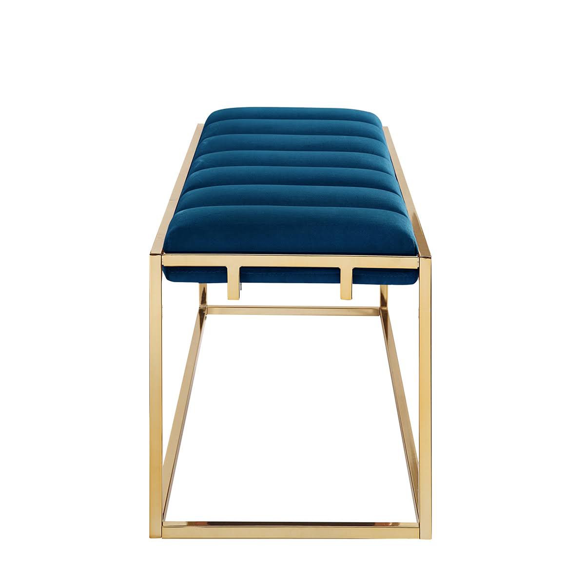 Channel Tufted Velvet Bench Metal Frame B8883