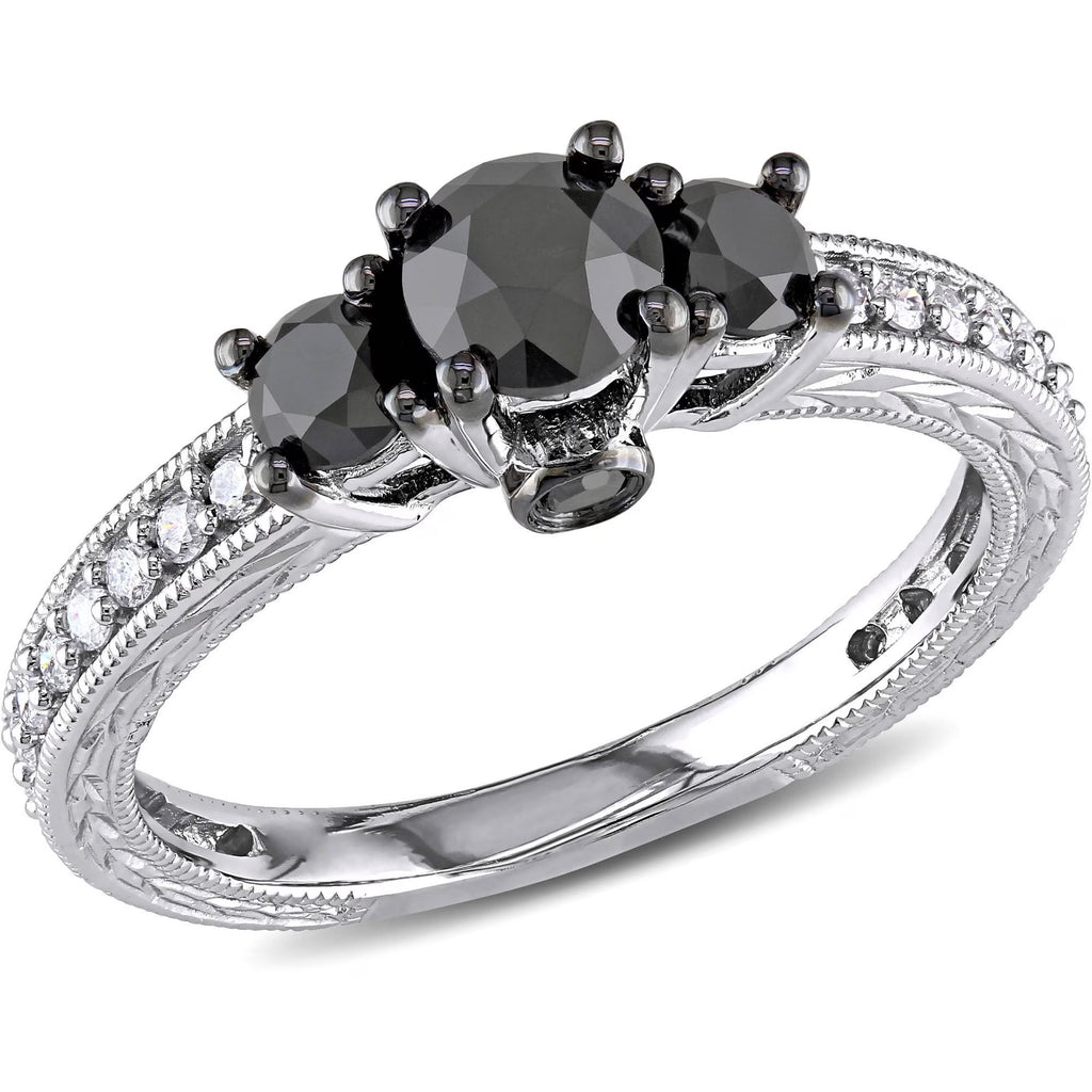 10kt White Gold Three Stone Engagement Ring D597