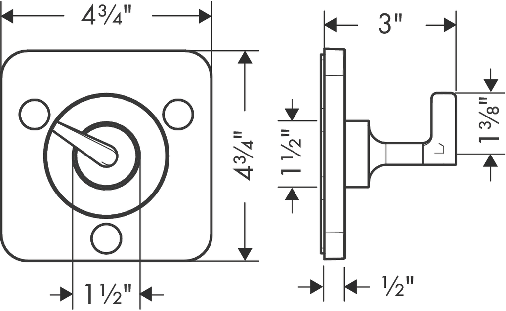 Chrome Diverter Trim T524