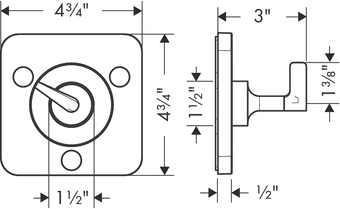 Chrome Diverter Trim T524