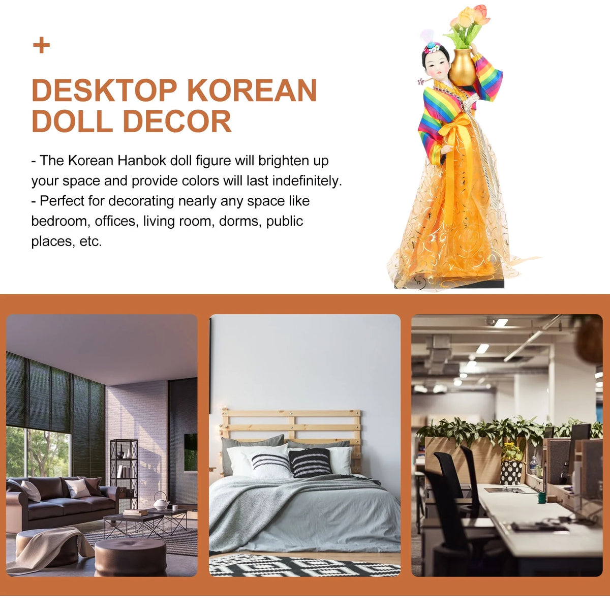 Doll Hanbok Korean Geisha Figure Figurine Traditional Asian Collectible Kimono Antique Dress L41735