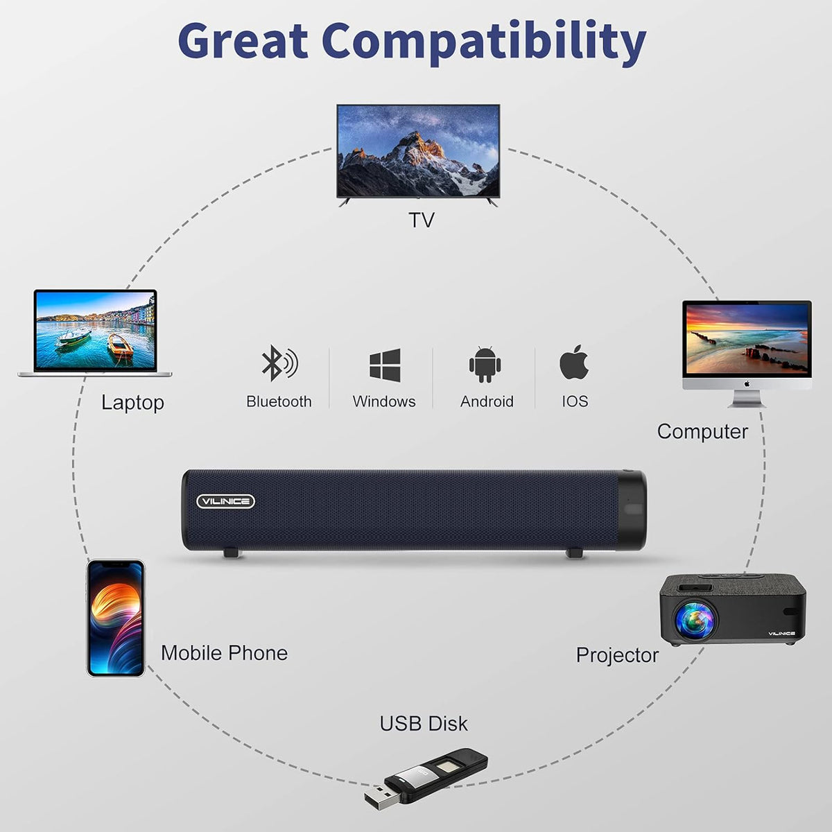2 Pc 16-Inch Sound Bar with Wireless Bluetooth 5.0 L79814