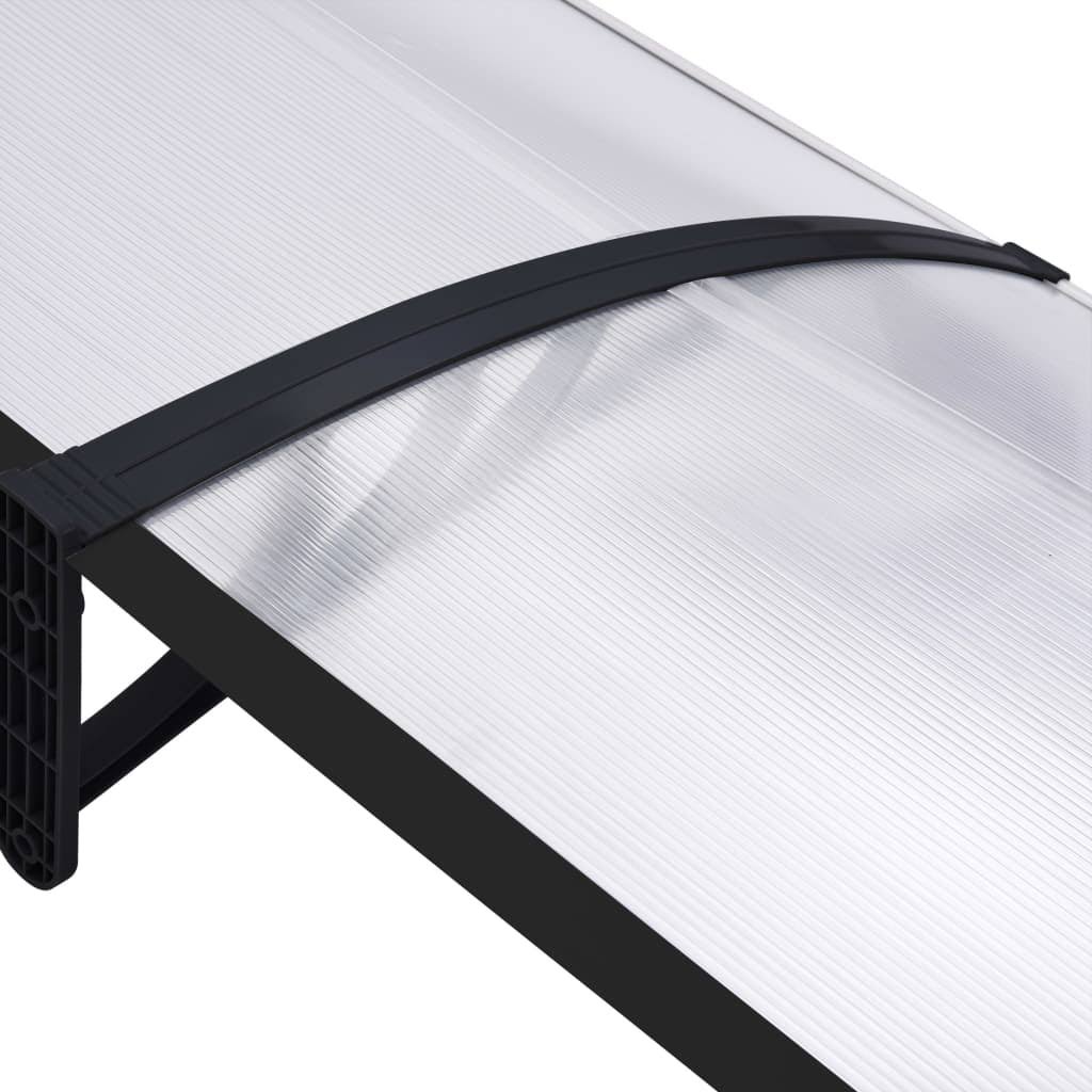 Door Canopy Black and Transparent 118.1x22x31.5x22 PC M772