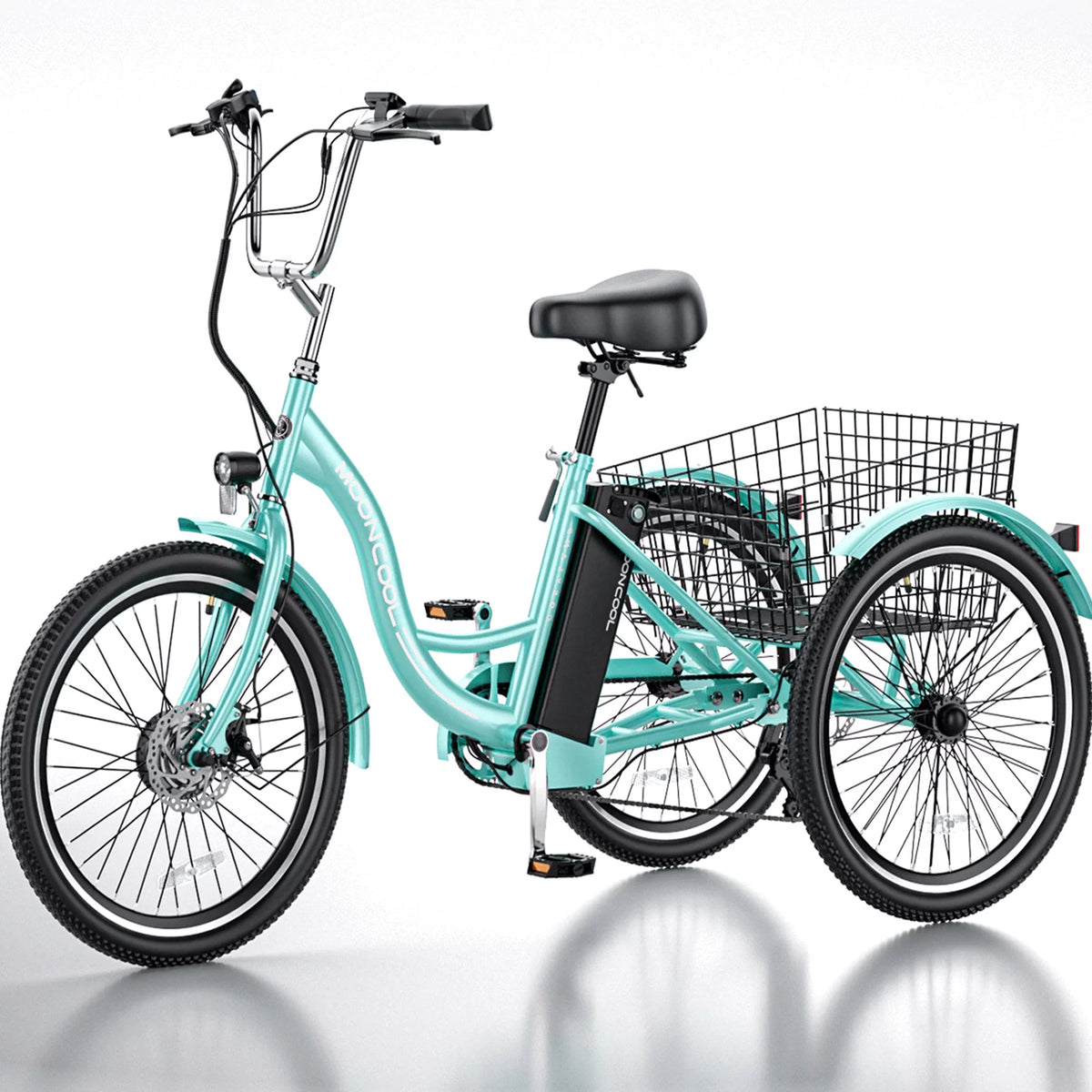 Electric Tricycle 3 Wheel 350W 36V 10.4AH 24" Adults with Basket A76456