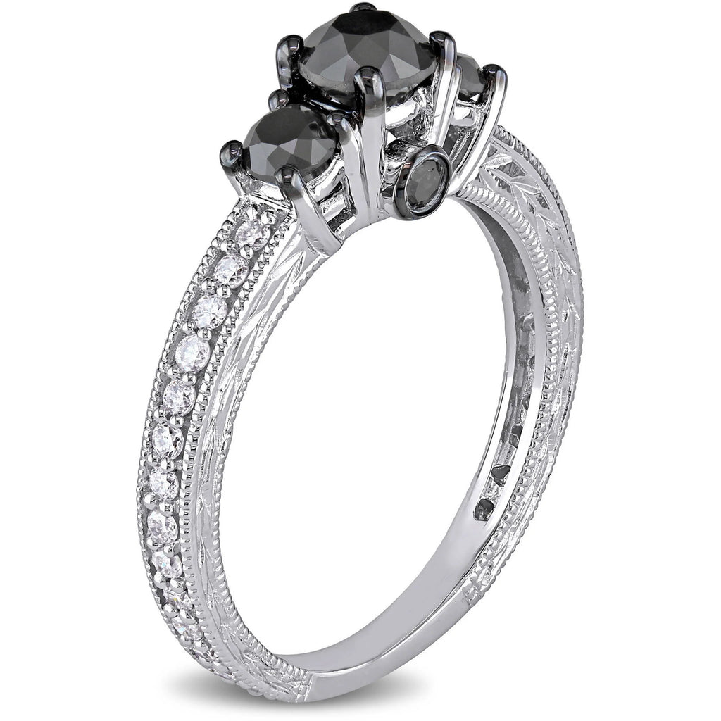 10kt White Gold Three Stone Engagement Ring D597