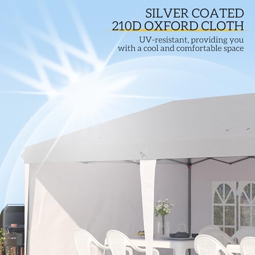 10' x 20' Pop Up Canopy Tent with 4 Sidewalls, White D906921