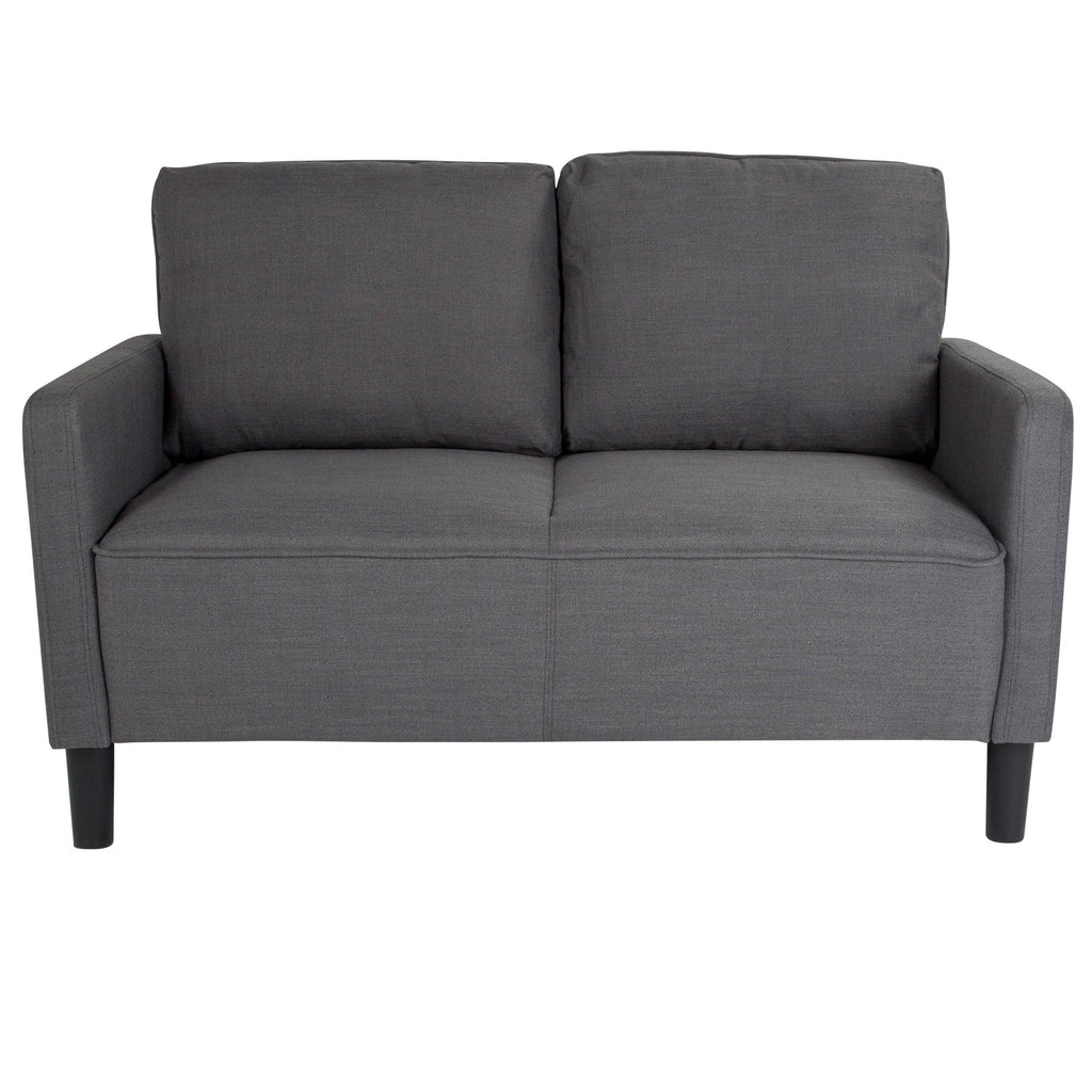 Brown Leather Straight Arm Loveseat G6632