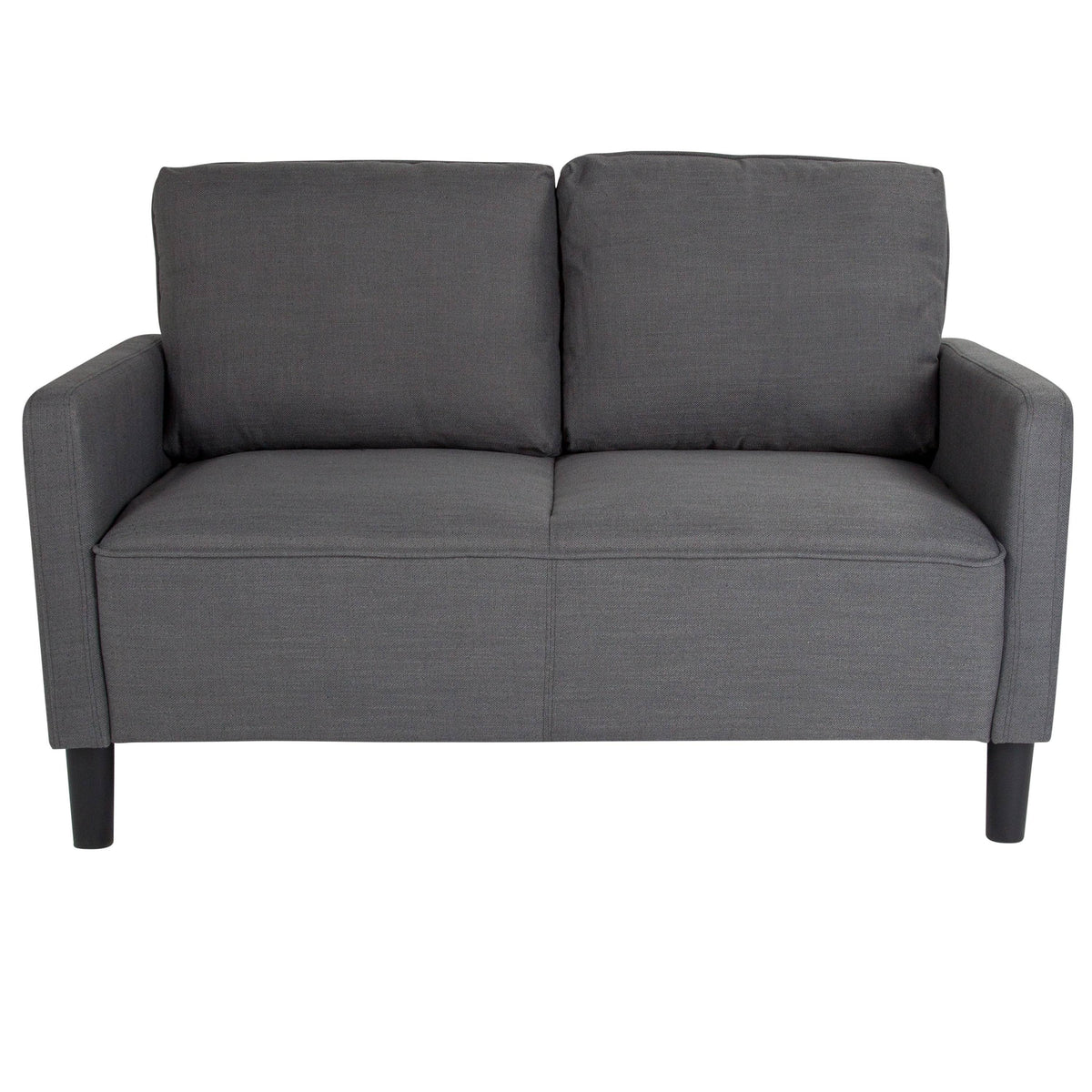 Brown Leather Straight Arm Loveseat G6632
