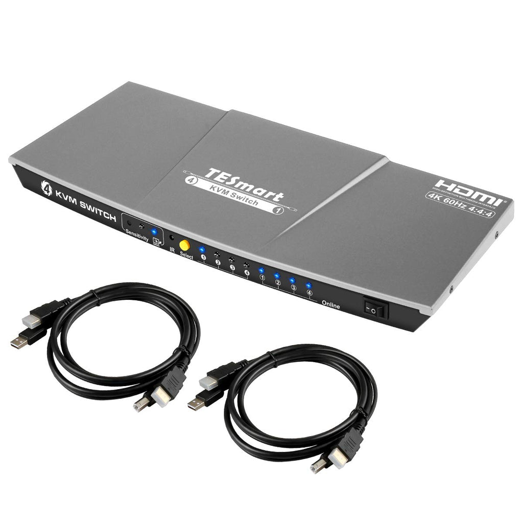 4-Port HDMI KVM Switch with 2 Pcs 5ft KVM Cables D143
