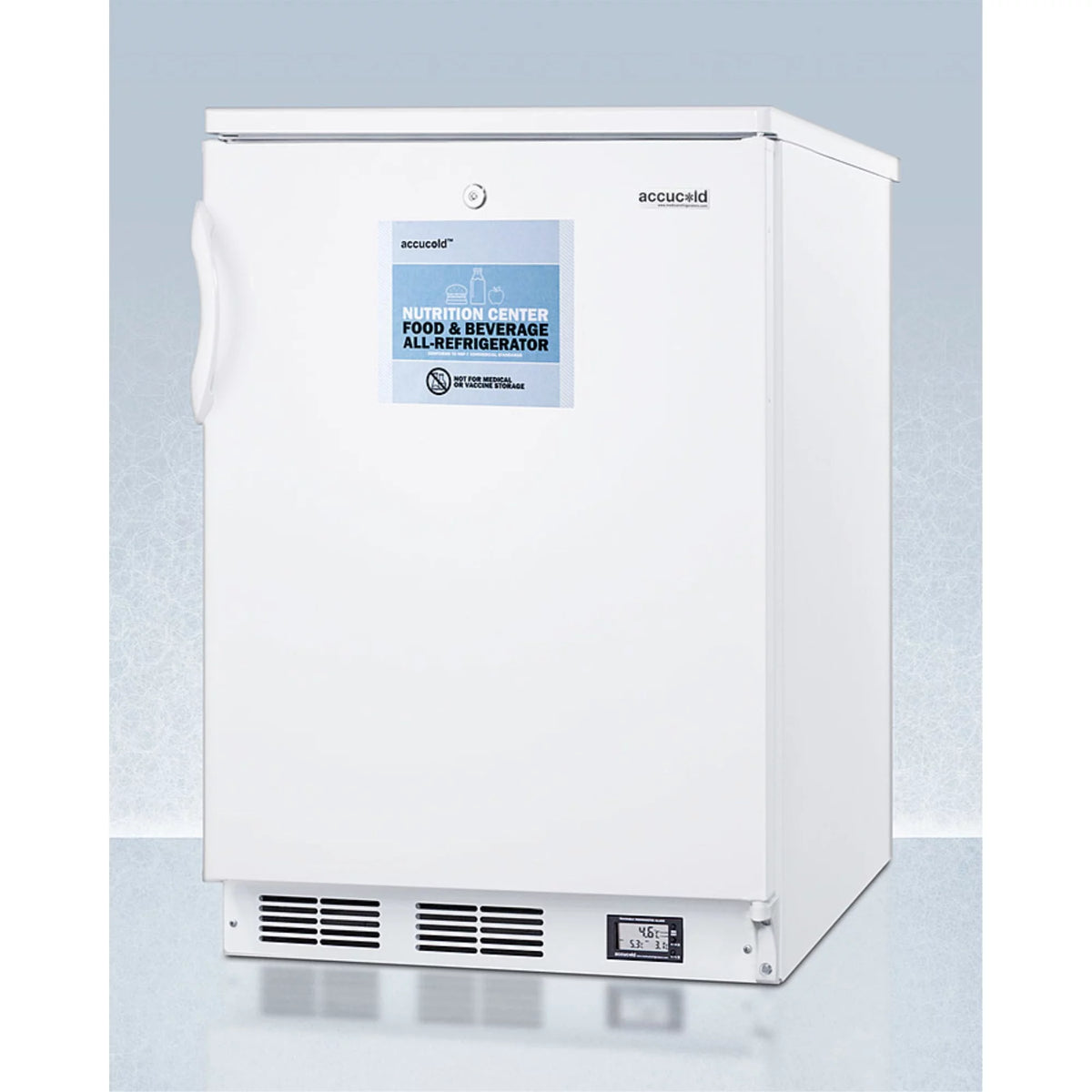 White Built-in or Freestanding All-Refrigerator with Front Lock and Digital Temperature Display H9245