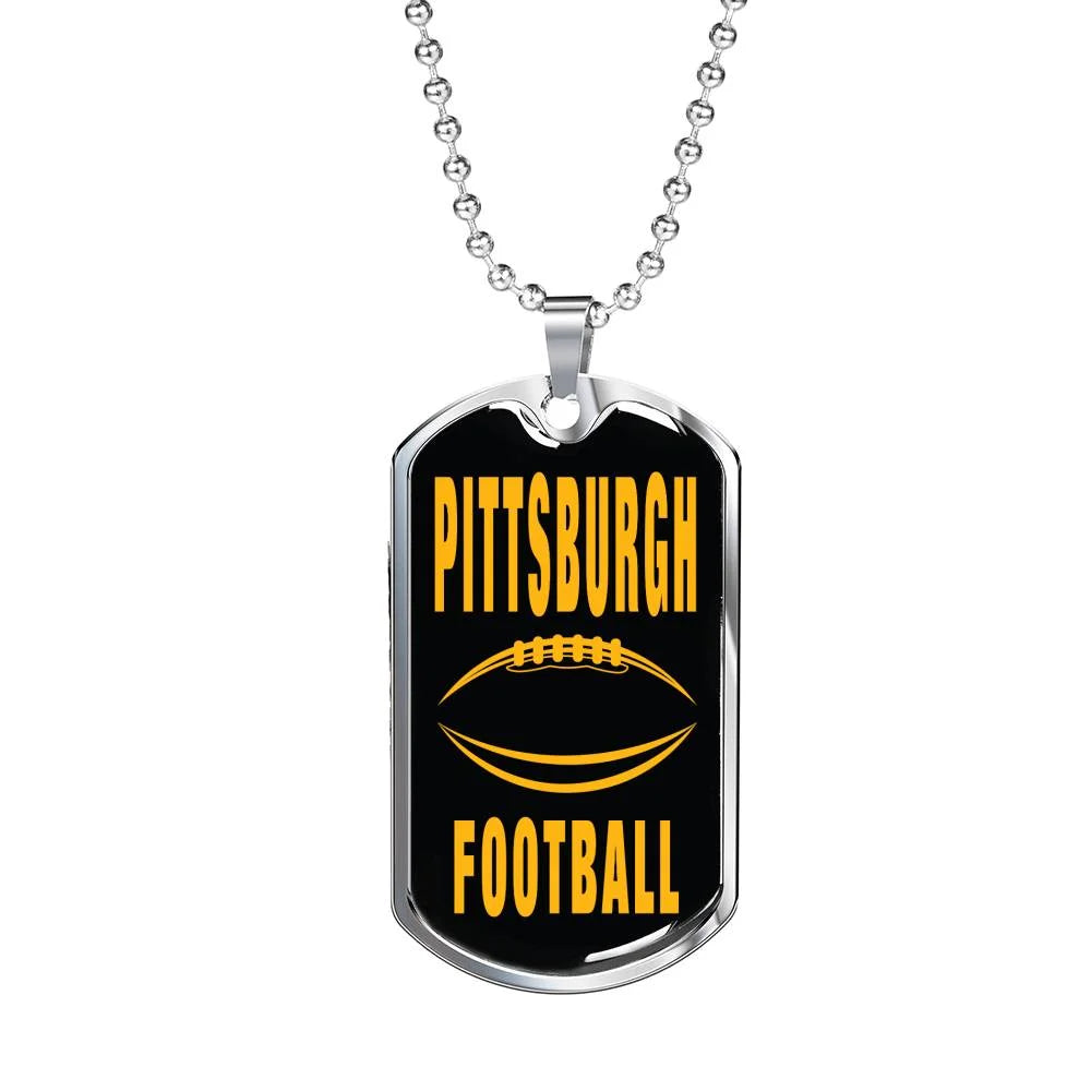 Stainless Steel or 18k Gold Dog Tag Necklace F1699