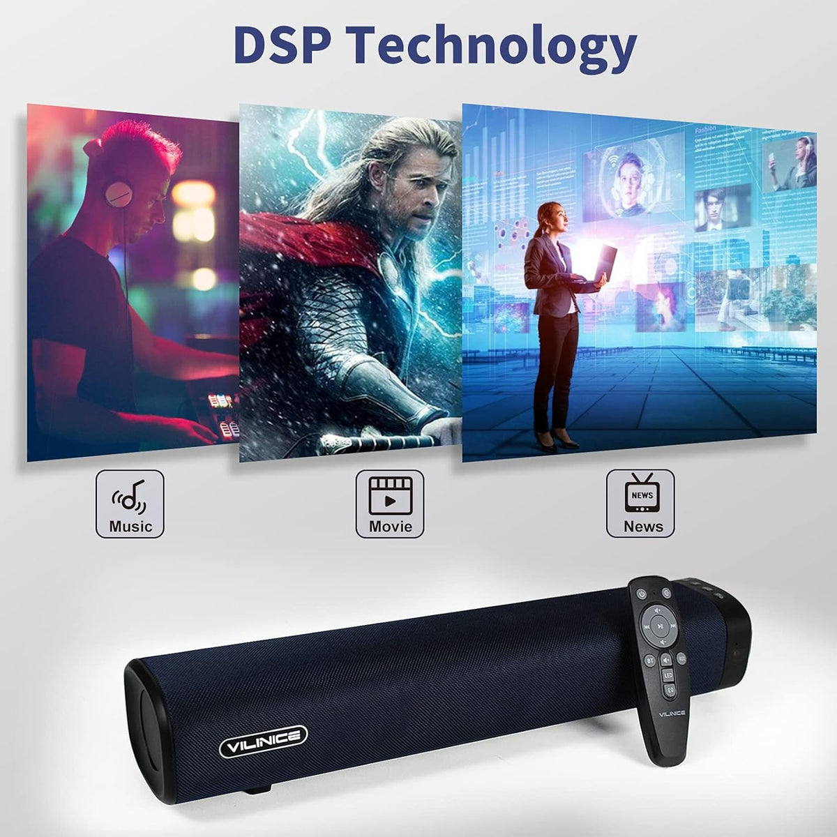 2 Pc 16-Inch Sound Bar with Wireless Bluetooth 5.0 L79814