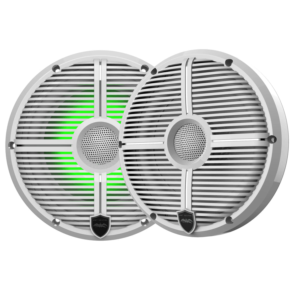 Marine Stereo with 2 Pair of 6.5" White Grill Marine Speakers with RGB Lighting Z10925