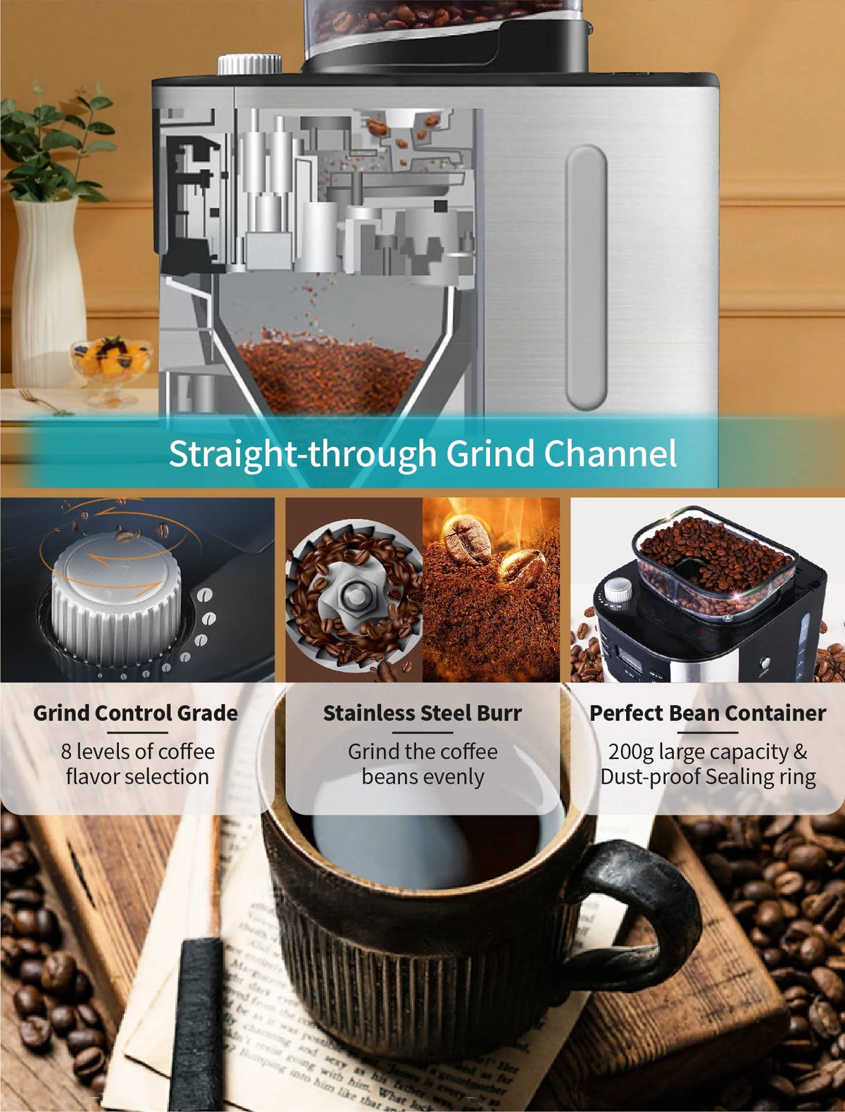 10-Cup Programmable Grind and Brew Coffee Maker D568326