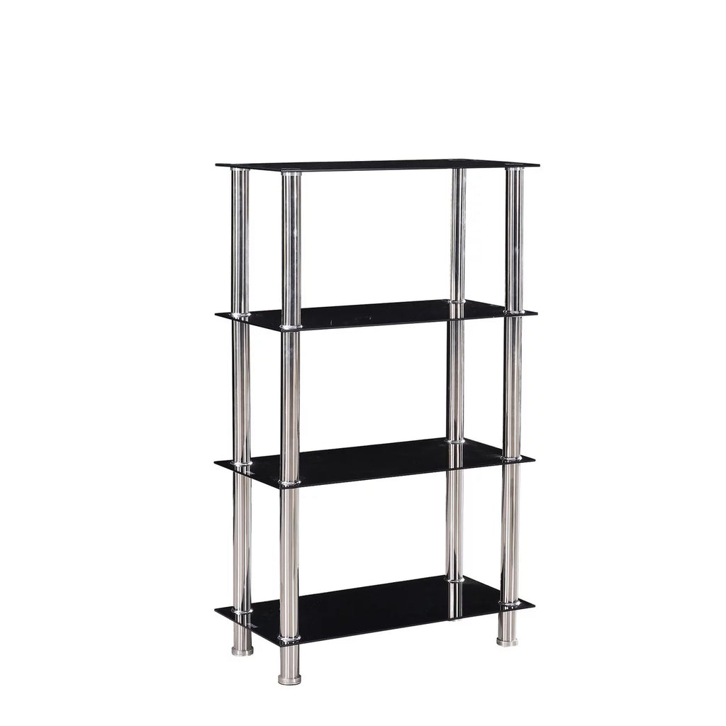 Glass 4 Tier Shelves Bookcase V5756