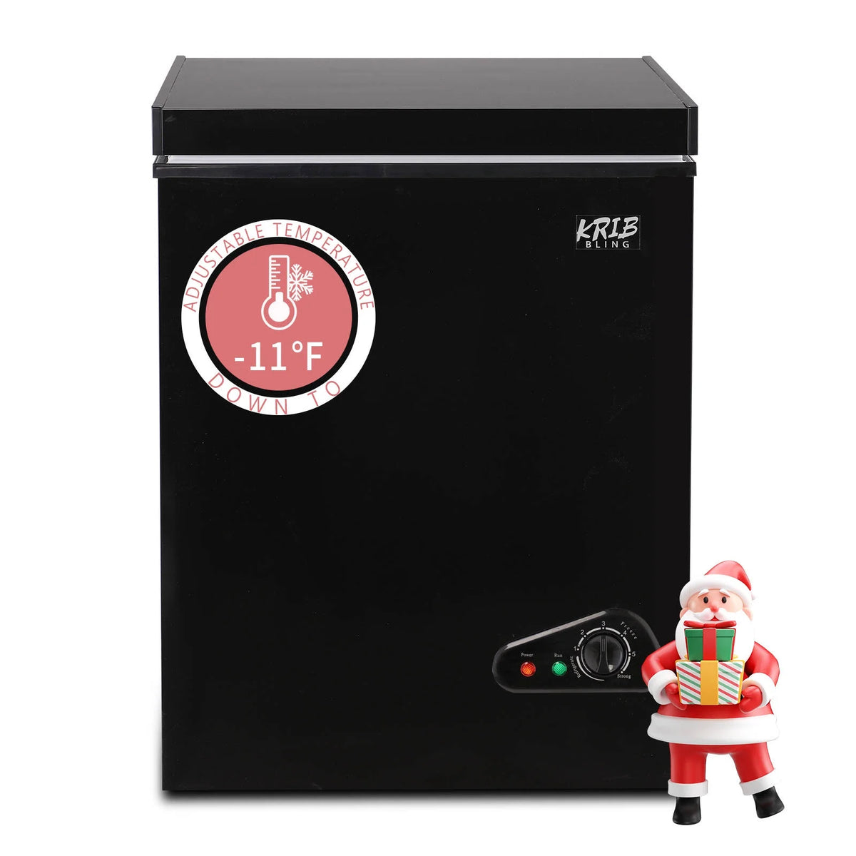3.5 Cu.Ft Black Chest Freezer with Removable Basket R568