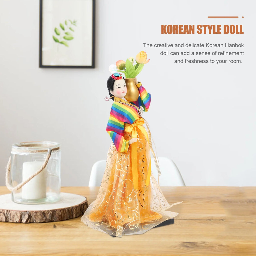 Doll Hanbok Korean Geisha Figure Figurine Traditional Asian Collectible Kimono Antique Dress L41735