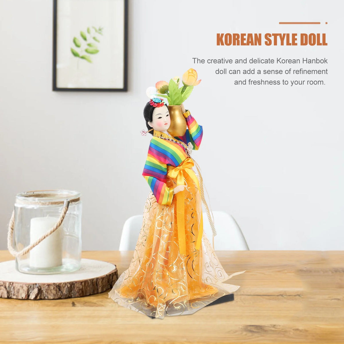 Doll Hanbok Korean Geisha Figure Figurine Traditional Asian Collectible Kimono Antique Dress L41735
