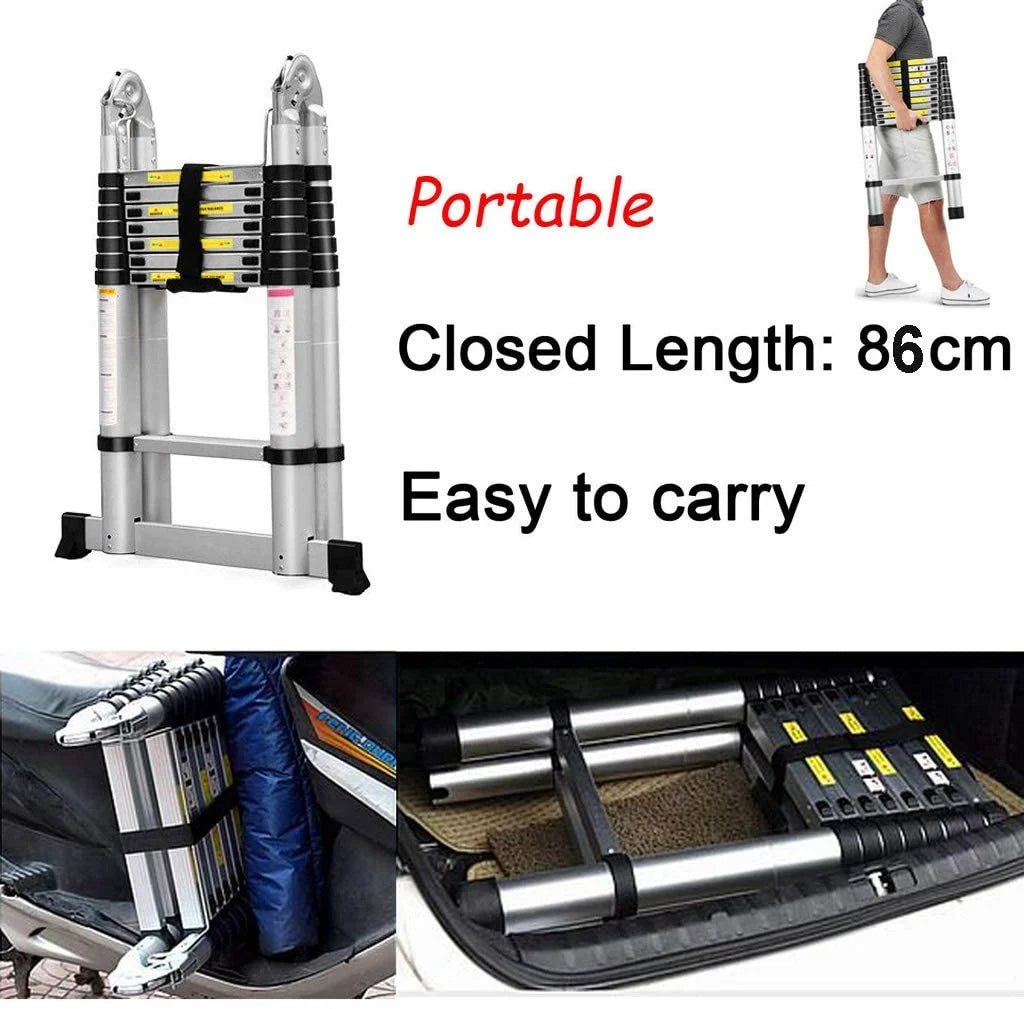 16.5Ft Aluminum Telescoping Ladder, 330lbs Load Capacity A55654