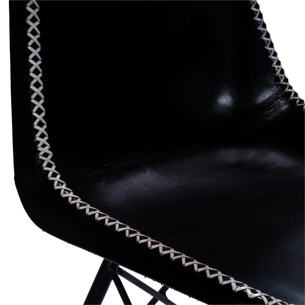 Black Leather Side Chair E212