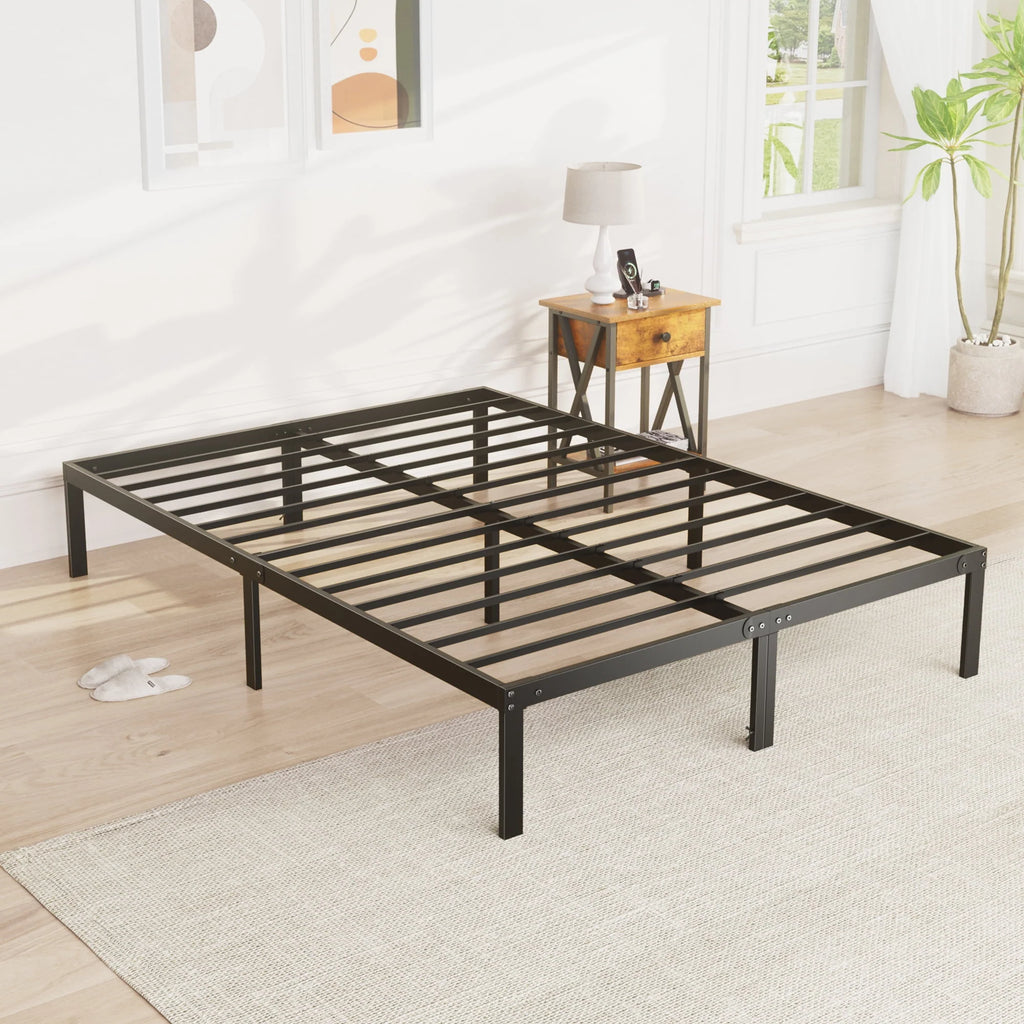 Full Size Heavy Duty Platform Bed Frame with Underbed Storage P353419