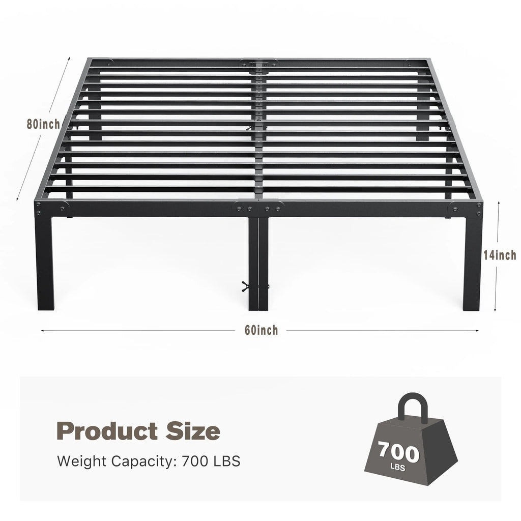 Full Size Heavy Duty Platform Bed Frame with Underbed Storage P353419