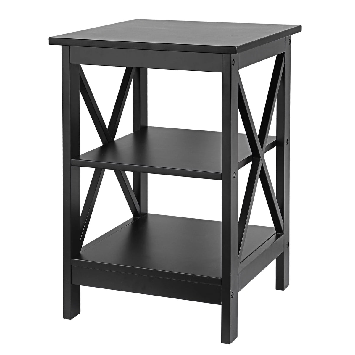 Black Rectangle End Table with Storage Shelf U440277